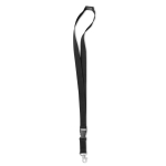 Lanyard with removable buckle and closure for events black colour