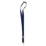 Lanyard with removable buckle and closure for events blue colour