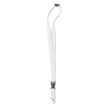 Lanyard with removable buckle and closure for events white colour