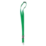 Lanyard with removable buckle and closure for events green colour