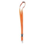 Lanyard with removable buckle and closure for events orange colour