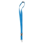 Lanyard with removable buckle and closure for events turquoise colour