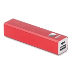 Aluminium power bank,  2,200 mAh red colour