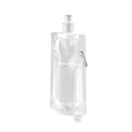 Foldable drinking bottle made of PE carabiner, 460 ml, Clip white colour third view