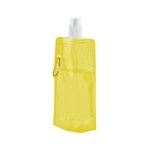 Foldable drinking bottle made of PE carabiner, 460 ml, Clip yellow colour