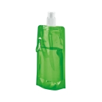 Foldable drinking bottle made of PE carabiner, 460 ml, Clip light-green colour