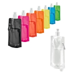 Foldable drinking bottle made of PE carabiner, 460 ml, Clip various colours