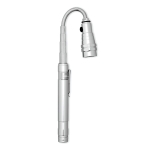 Extendable torch with 3 LED lights, 57 cm long silver colour third view