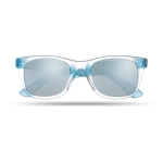 Sunglasses with mirrored lenses for events, UV400 protection blue colour