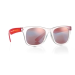 Sunglasses with mirrored lenses for events, UV400 protection red colour second main view