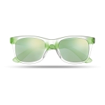 Sunglasses with mirrored lenses for events, UV400 protection green colour