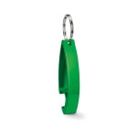 Aluminium bottle opener with keyring in glossy colours lime colour