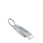 Aluminium bottle opener with keyring in glossy colours view with print area