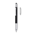 Multifunctional ballpoint pen with mini spirit level black colour second view