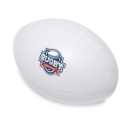 Anti-stress rugby ball white colour second main view