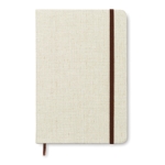 Notebook with canvas cover and lined paper for advertisers, A5 beige colour