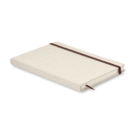 Notebook with canvas cover and lined paper for advertisers, A5 beige colour third view