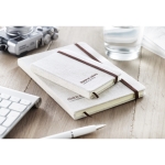 Notebook with canvas cover and lined paper for advertisers, A5 beige colour second main ambient view