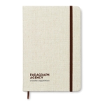 Notebook with canvas cover and lined paper for advertisers, A5 beige colour main view