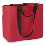 Shopping bag made of 600D polyester with inner compartment red colour