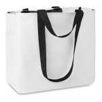 Shopping bag made of 600D polyester with inner compartment white colour