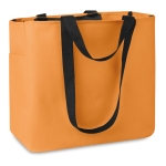 Shopping bag made of 600D polyester with inner compartment orange colour