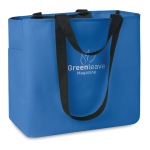 Shopping bag made of 600D polyester with inner compartment royal blue colour main view