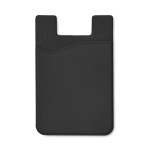 Silicone card holder with sticky tape for promotions black colour