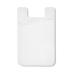 Silicone card holder with sticky tape for promotions white colour