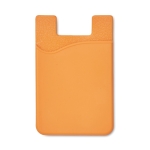 Silicone card holder with sticky tape for promotions orange colour