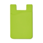 Silicone card holder with sticky tape for promotions lime colour