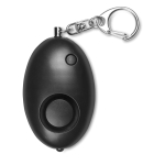 Mini alarm with LED light and keyring black colour