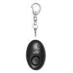 Mini alarm with LED light and keyring black colour fourth main view