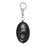 Mini alarm with LED light and keyring black colour fifth main view