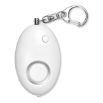 Mini alarm with LED light and keyring white colour