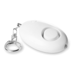 Mini alarm with LED light and keyring white colour third view