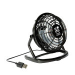 USB vintage look table fan, for promotions black colour view with print area