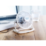 USB vintage look table fan, for promotions white colour main ambient view