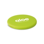 Pocket mirror with normal & magnifying mirror, rubber housing lime colour second main view