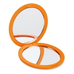 Pocket mirror with normal & magnifying mirror, rubber housing