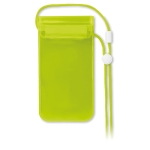 Waterproof PVC smartphone case with strap for the outdoors transparent green colour