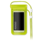 Waterproof PVC smartphone case with strap for the outdoors transparent green colour second main view