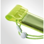 Waterproof PVC smartphone case with strap for the outdoors transparent green colour third view