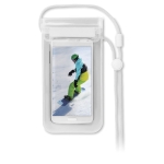 Waterproof PVC smartphone case with strap for the outdoors transparent white colour third view