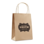 Small, economical paper bag for shops beige colour main view