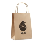 Small, economical paper bag for shops beige colour third main view