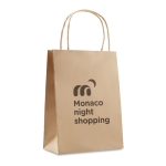 Small, economical paper bag for shops beige colour fourth main view