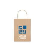 Small, economical paper bag for shops view with print area