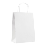 Medium-sized paper carrier bag white colour