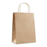 Medium-sized paper carrier bag beige colour